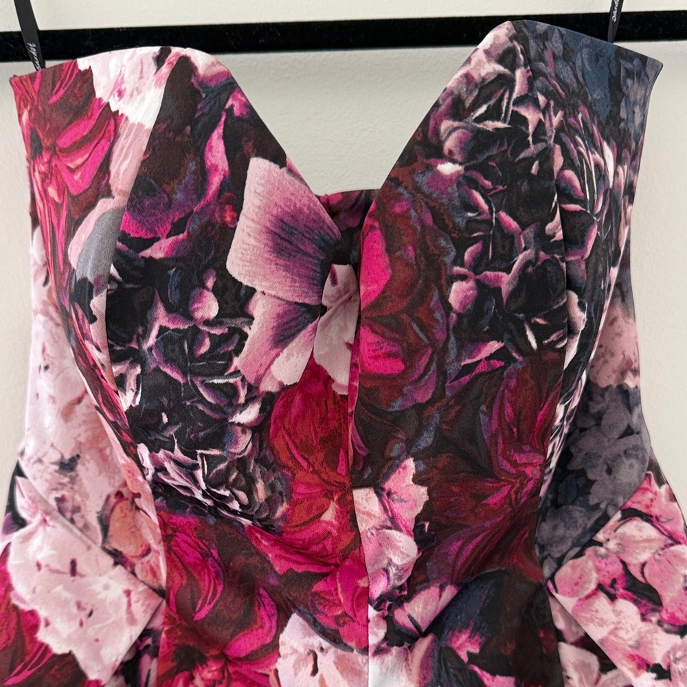 Bardot Sweatheart Strapless Dress in Pink and Black Floral - worn once! - Picture 3 of 3